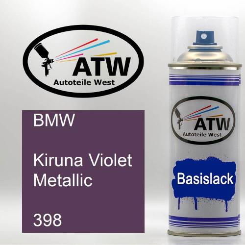 BMW, Kiruna Violet Metallic, 398: 400ml Sprühdose, von ATW Autoteile West.